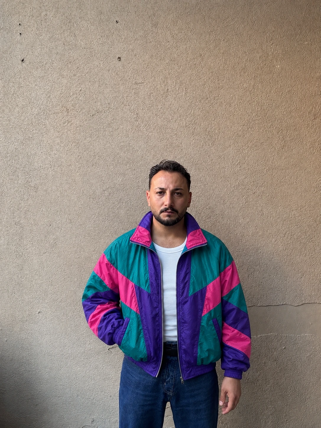 Retro 80’s colorblock rüzgarlık
