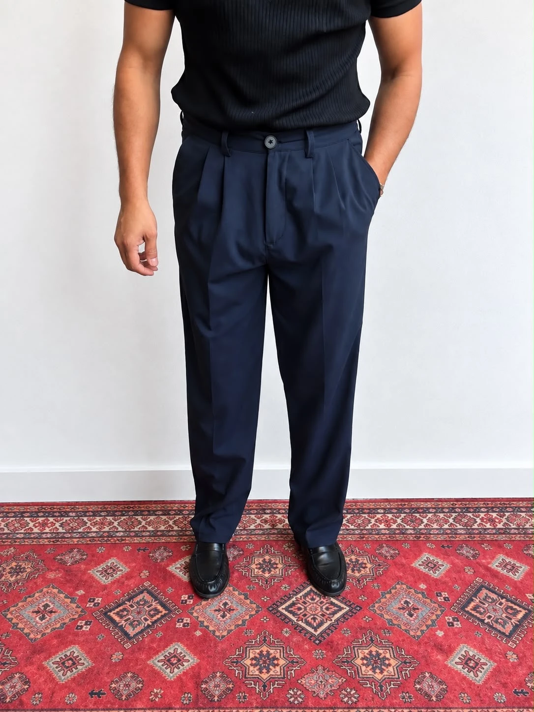 Lacivert kumaş pantolon